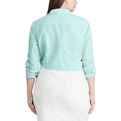Plus Size Chaps Linen Blend Shirt 