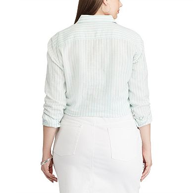 Plus Size Chaps Linen Blend Shirt 