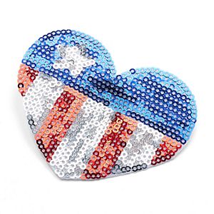 Stars & Stripes Sequined Heart Hair Clip