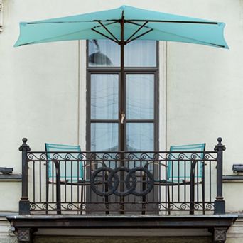Navarro 9-ft. Half-Round Outdoor Patio Umbrella