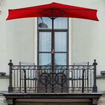 Navarro 9-ft. Half-Round Outdoor Patio Umbrella