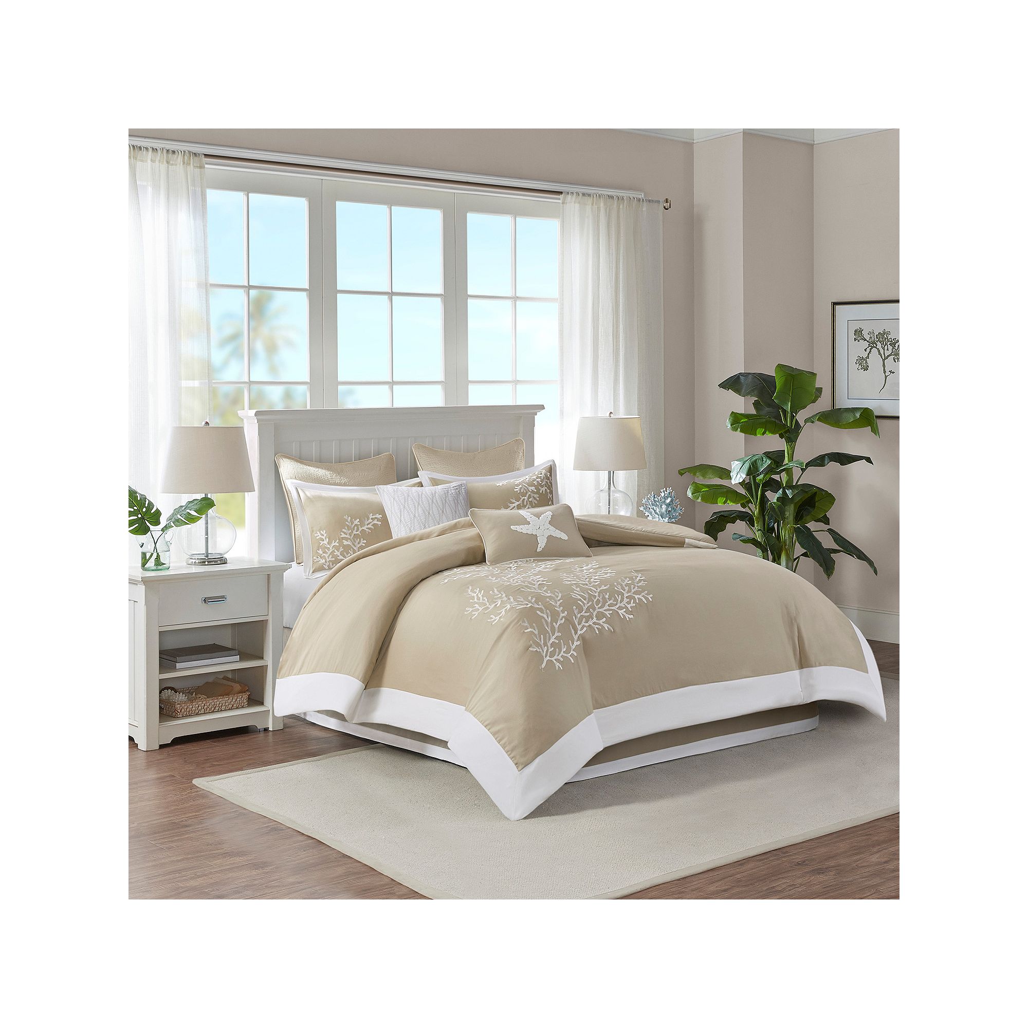 Harbor House 6-Piece Coastline Oversized Cotton Jacquard Comforter Set with