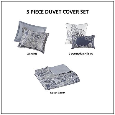 HH 5-piece Stella 300 Thread Count Duvet Cover Set