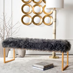 Safavieh Etta Faux Sheepskin Bench