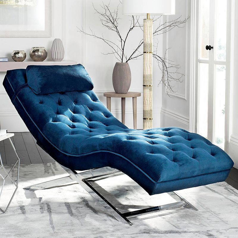 Safavieh Monroe Chaise Lounge Chair & Headrest Pillow 2-piece Set, Blue