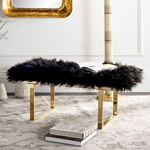 Safavieh Maia Faux Sheepskin Bench