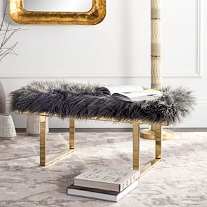 Safavieh Maia Faux Sheepskin Bench