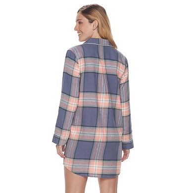 Women's Sonoma Goods For Life® Pajamas: Button Down Flannel Sleep Shirt