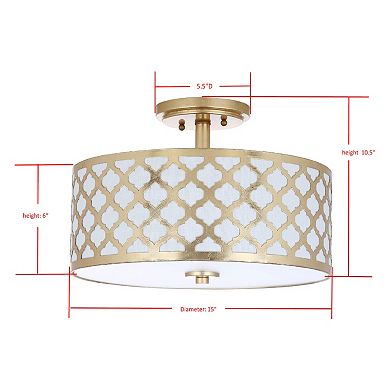 Safavieh Kora Semi-Flush Mount Quatrefoil Ceiling Lamp