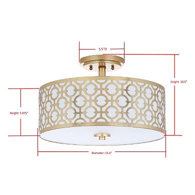 Safavieh Vera Semi-Flush Mount Geometric Ceiling Lamp