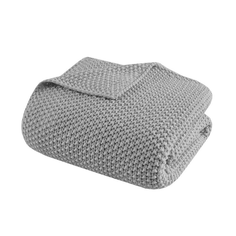 INK+IVY Bree Knit Throw Blanket, Grey