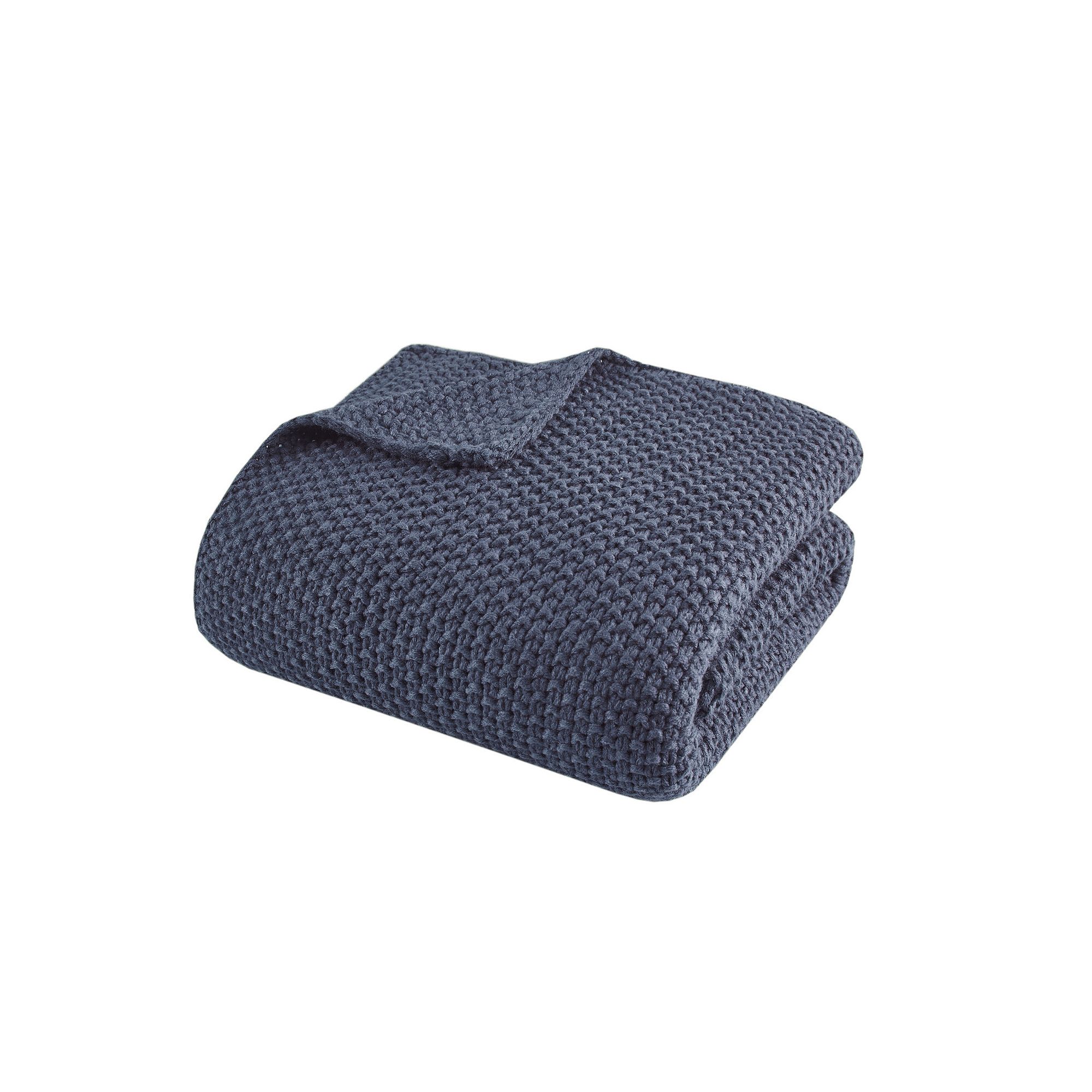 INK+IVY Bree Knit Throw Blanket, Blue