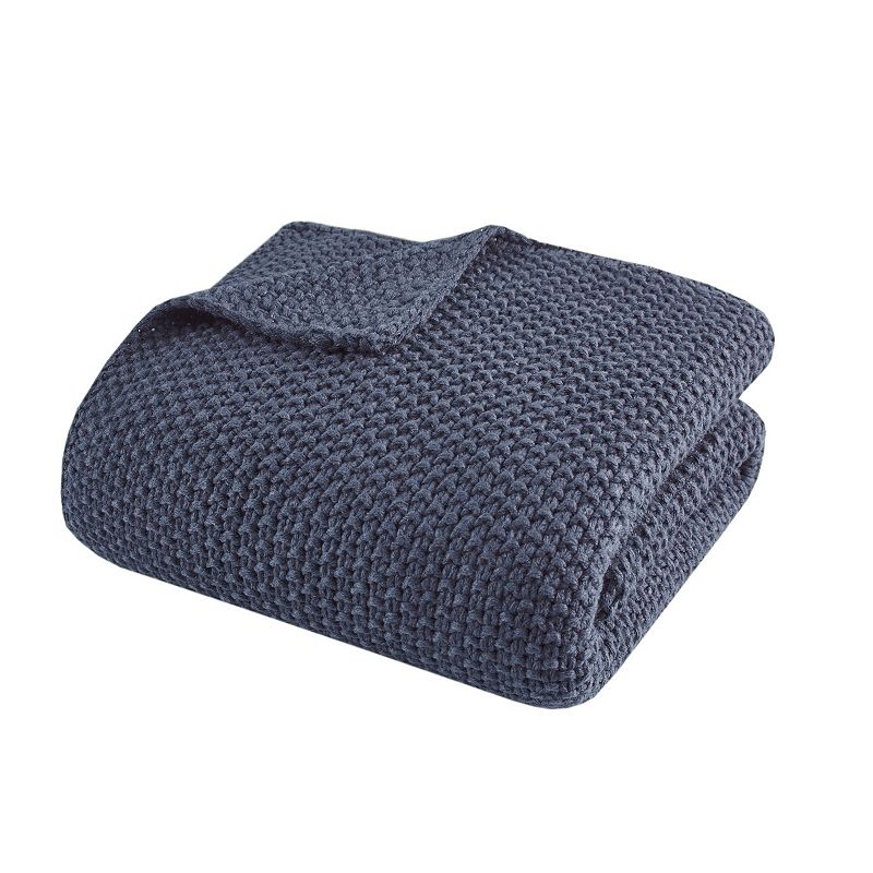 INK+IVY Bree Knit Throw Blanket, Blue