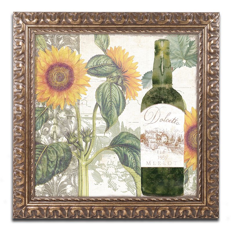 Trademark Fine Art Dolcetto V Ornate Framed Wall Art, Green, 16X16