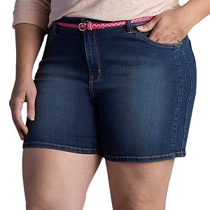 Plus Size Lee Twila Modern Series Belted Jean Shorts