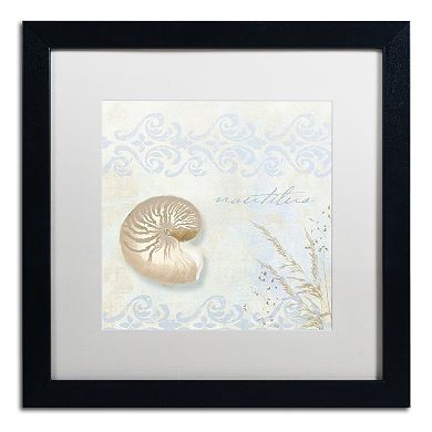 Trademark Fine Art She Sells Seashells I Black Matted Framed Wall Art