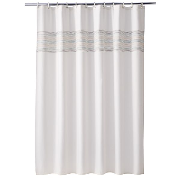 Coastal Textured Shower Curtain, Threshold Shower Curtain Liner Medium Weight
