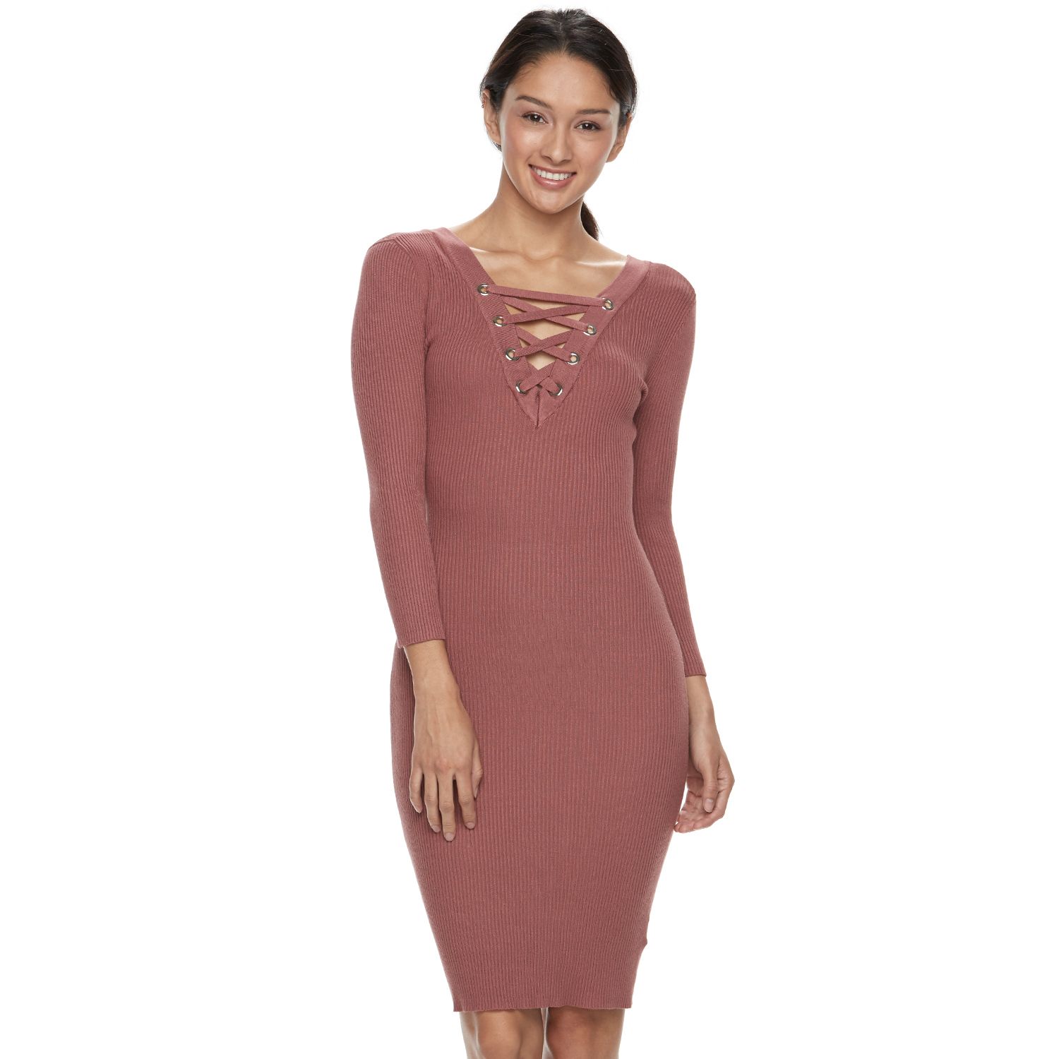 sweater dress with lace