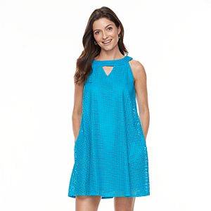 Women's Hope & Harlow Sleeveless Halter Strap  Keyhole Dress