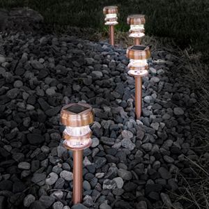 Navarro Outdoor Solar LED Path Light Garden Stake 4-piece Set!