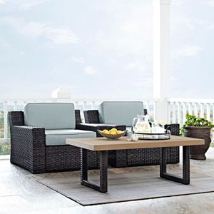 Crosley Furniture Beaufort Patio Arm Chair & Coffee Table 3-piece Set