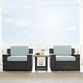 Crosley Beaufort Patio Arm Chair & End Table 3 pc Set