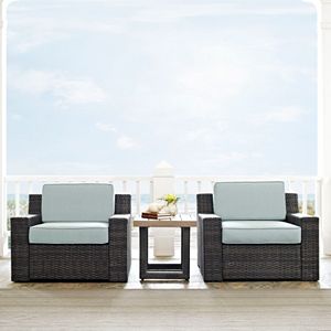 Crosley Furniture Beaufort Patio Arm Chair & End Table 3-piece Set