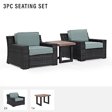 Crosley Beaufort Patio Arm Chair & End Table 3-piece Set