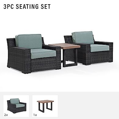 Crosley Furniture Beaufort Patio Arm Chair & End Table 3-piece Set