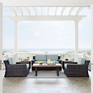 Crosley Furniture Beaufort Patio Loveseat, Arm Chair, Coffee Table & End Table 6-piece Set