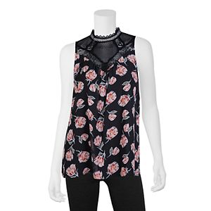 Juniors' IZ Byer Print  Victorian Top