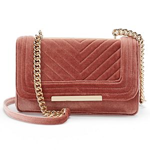 Apt. 9® Gaby Quilted Velvet Flap Shoulder Bag