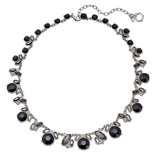 Simply Vera Vera Wang Black Graduated Stone Cluster Necklace