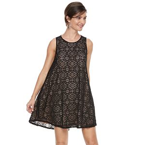 Women's Zac And Rachel Sleeveless Lace Swing Dress