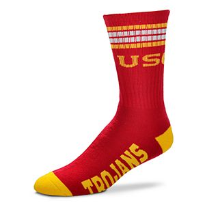 Adult For Bare Feet USC Trojans Deuce Striped Crew Socks