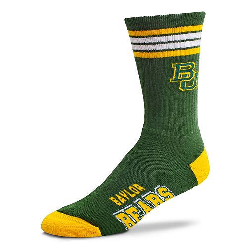 Adult For Bare Feet Baylor Bears Deuce Striped Crew Socks