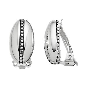 Dana Buchman Oval Studded Nickel Free Clip On Earrings