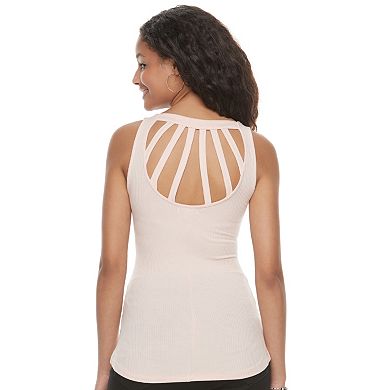 Juniors' Candie's® Ribbed Ladder Back Tank