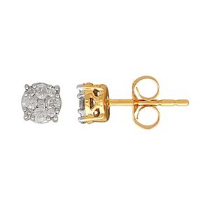 10k Gold 1/4 Carat T.W. Diamond Cluster Stud Earrings