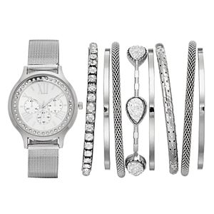 Women's Crystal Mesh Watch & Bracelet Set