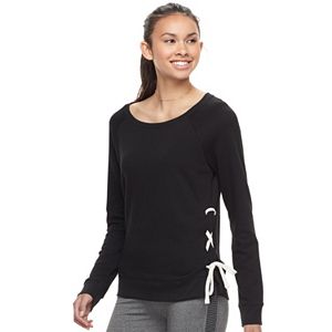 Juniors' SO® Perfectly Soft Lace-Up Sweatshirt