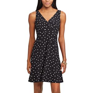 Women's Chaps Polka-Dot Fit & Flare Dress