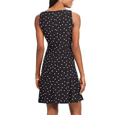 Women's Chaps Polka-Dot Fit & Flare Dress