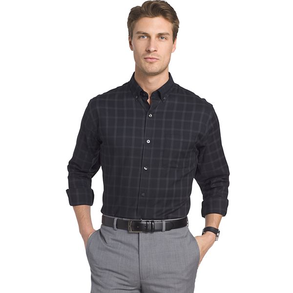 Men's Van Heusen Regular-Fit Herringbone Flex Stretch Non-Iron Button ...