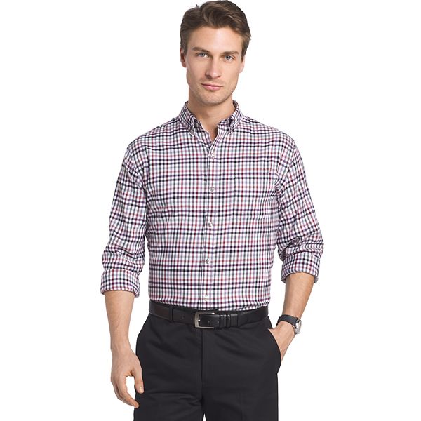 Men's Van Heusen Regular-Fit Herringbone Flex Stretch Non-Iron Button ...