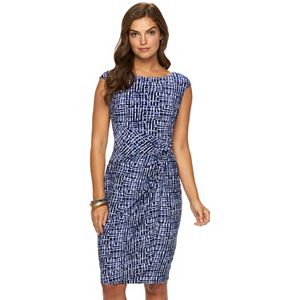 Women's Chaps Printed Twist-Front Dress