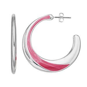 Pink Marbled Hoop Earrings