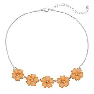 Peach Flower Link Necklace