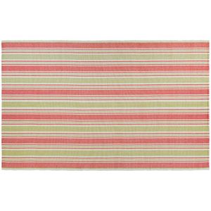 Couristan Bar Harbor Raspberry Lemonade Striped Reversible Cotton Rug