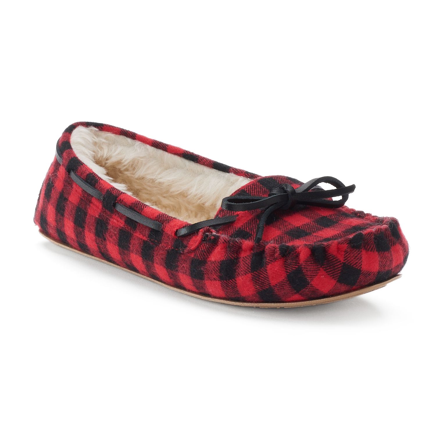 buffalo check slippers